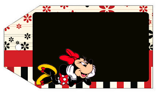 Minnie with Red, Yellow and Black Stripes: Free Printable Mini Kit.