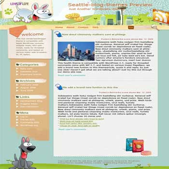 Love Pet blogger template. template blog from wordpress