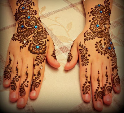 Beautiful Arabic Henna For Bridal & EID By Falguni Rajpara 2013 Images For Legs Designs 3 Pics HD