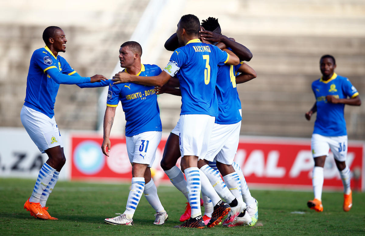 Mamelodi Sundowns players celebrating
