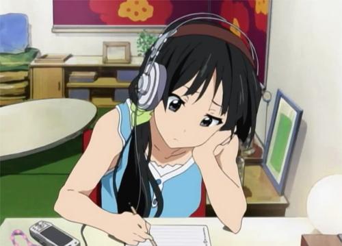 girl writing while listening to Music - I'll be listening to a ...