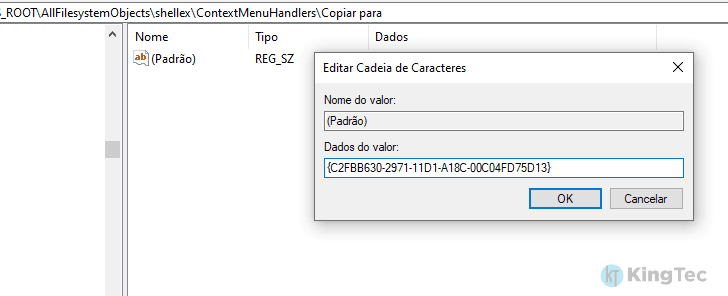 Editor de registro do Windows