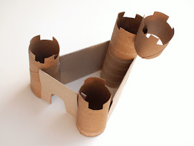 how to make a cardboard castle without glue!  use cardboard rolls and cereal boxes