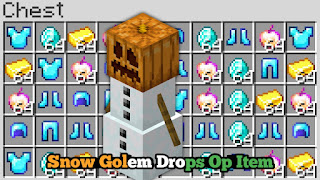 Snow Golem Drops Op Item Addon || For Mcpe And Bedrock || By GamerFile Minecraft Data Pack