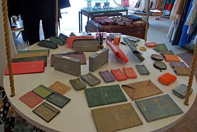 Stingray leather clutches, wallets and iphone cases at Namu Boutique in Seminyak, Bali