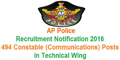 AP Police Constable recruitment in technical wing