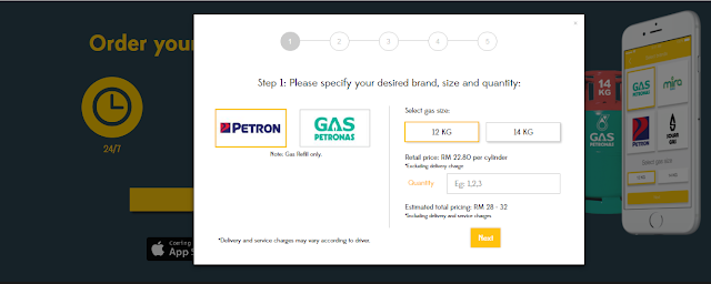 delivery gas memasak, penghantaran gas memasak, order gas memasak online