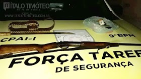 Homem ameaça esposa e filho e acaba sendo preso com arma de fogo no Distrito de Lagoinha