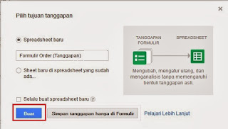 Tujuan Tanggapan Formulir Order di Google Docs