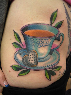 Tattoo/location: Tea cup. Right hip/upper thigh
