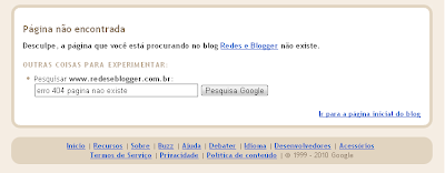 Nova Página do Erro 404 do Blogger