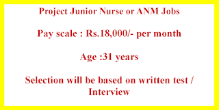 Project Junior Nurse or ANM Jobs in National Institute of Epidemiology