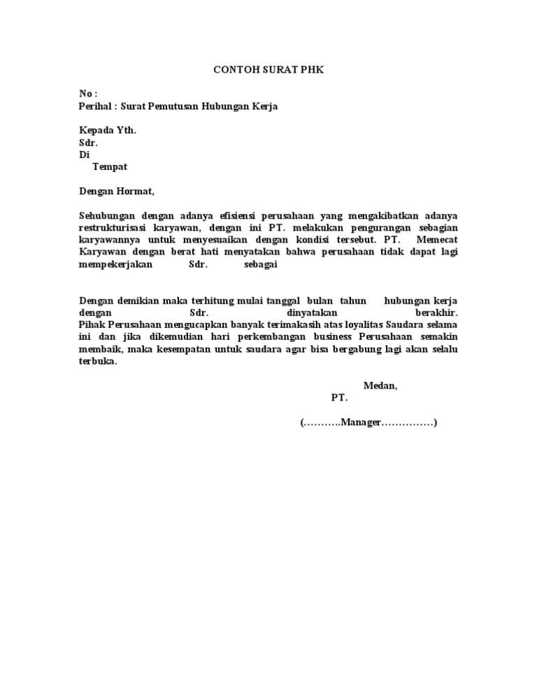 Contoh Surat Resign Habis Kontrak Contoh Surat