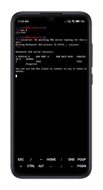 Start VNC viewer On Kali Linux On Android
