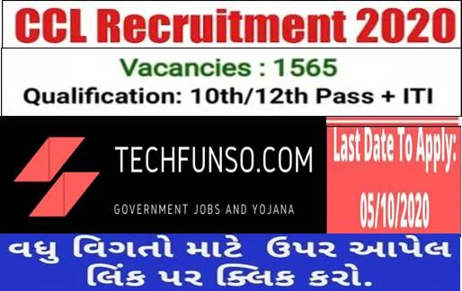 Central Coalfields Limited Recruitment 2020-2021 1565 post Apply Online