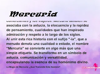 ▷ Significado del nombre Mercuria