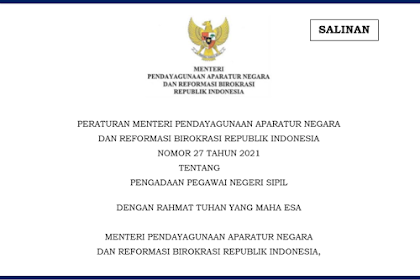 Kisi Kisi Cpns 2021 Permenpan Rb No 27 Tahun 2021 Pdf