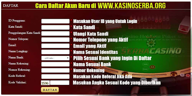 Cara Daftar Akun Baru di WWW.KASINOSERBA.ORG