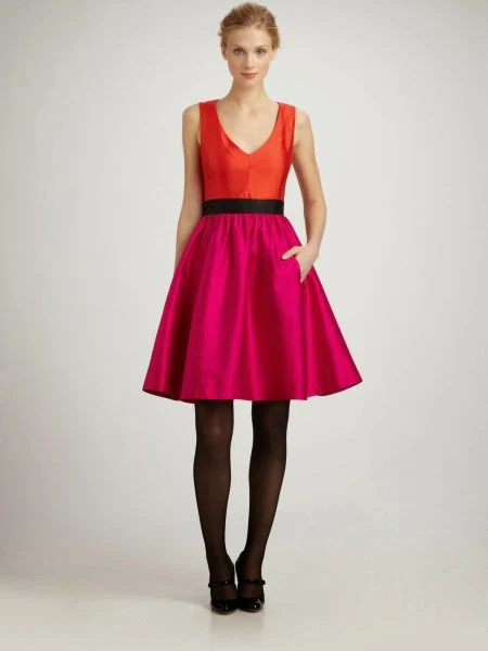 Kate Spade bright pink and orange Normandy Dress