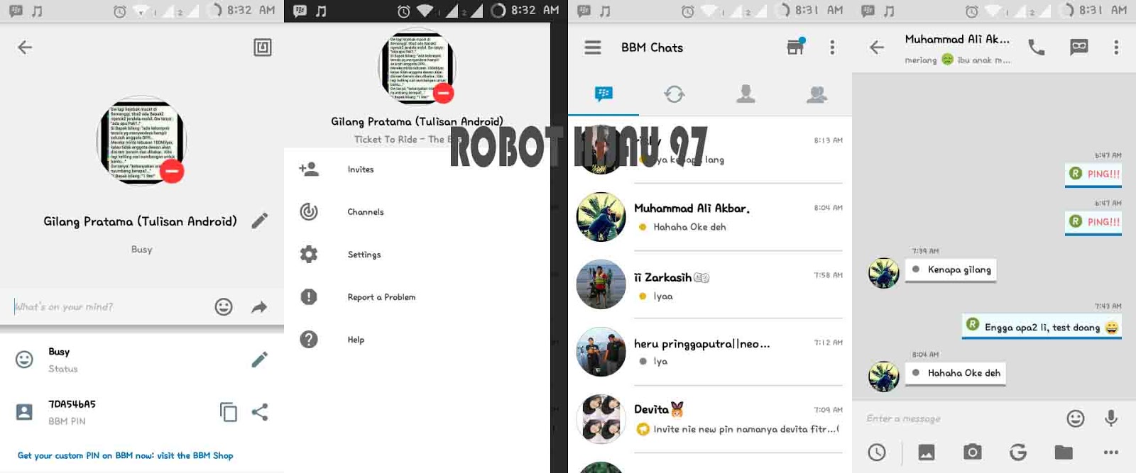 BBM Mod IOS Versi 210035 Robot Hijau 97