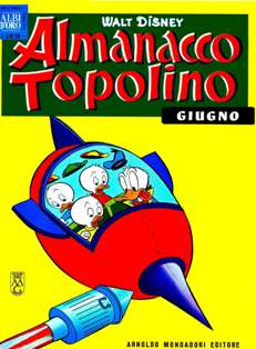 Almanacco Topolino 78 - Giugno 1963 | ISSN 1123-878X | CBR 215 dpi | Mensile | Fumetti | Universo Disney
L'Almanacco Topolino iniziò ad essere pubblicato nel 1957 come continuazione degli Albi d'Oro, una rivista che proponeva, alternativamente, storie tratte dall'universo Disney e storie non-Disney.
Nei primi anni trenta, con il nome di Albi d'Oro, la testata Almanacco Topolino venne utilizzata per pubblicare albi speciali, stagionali o annuali come nella moda statunitense. Dall'ottobre del 1956 la testata ha affiancato e poi sostituito la serie degli Albi d'Oro, divenuto semplicemente una piccola dicitura in un quadratino in alto a sinistra.
Sull'Almanacco Topolino venivano preferibilmente pubblicati fumetti stranieri, principalmente a causa del suo formato più ampio che consentiva di pubblicare le storie tipicamente a quattro strisce dell'estero senza rimontarle o ridurle in dimensioni. Alcuni anni più tardi, nel gennaio del 1970, venne adottata una nuova numerazione, partendo dal 157, ovvero contando i numeri usciti dal gennaio 1957 in poi, che diventa così il primo numero ufficiale della serie. Fino al dicembre 1981, la rivista aveva la caratteristica di essere stampata alternando due pagine a colori e due in bianco e nero: dal mese seguente divenne invece interamente a colori.
Dal gennaio 1985 la rivista ha assunto un formato ridotto e ha cambiato il suo nome in Mega Almanacco e successivamente in Mega 2000 e in Mega 3000 (dal 2000). Nel corso degli anni novanta ha iniziato a presentare al pubblico anche storie danesi e brasiliane, oltre a quelle statunitensi e olandesi.
L'Almanacco Topolino è stato ripreso nel corso dell'aprile 1999 come trimestrale: presentava le ristampe delle più illustri storie mai pubblicate sulla prima serie. Si è conclusa con il numero 13 del marzo 2002.
Buona parte delle storie classiche apparse sulla prima serie della rivista sono ristampate sulla testata Le Imperdibili, che si avvale delle copertine di Marco Rota. Anche questa serie ha chiuso i battenti, con il numero 33 del settembre 2007.
La rivista ha avuto questi titoli:
- Albi d'Oro: inizia come settimanale, presentando anche storie non-Disney, quindi diventa mensile con storie solo Disney fino al dicembre 1956;
- Almanacco Topolino: dal gennaio 1957 fino al dicembre 1984;
- Mega Almanacco: partito con il numero 337, nel gennaio 1985;
- Mega 2000: partito dal numero 424, nell'aprile del 1992;
- Mega 3000: partito dal numero 521, nel maggio 2000;
- Mega: partito con il numero 596 ad agosto 2006, e terminato con il numero 613 a gennaio 2008.
Tutte queste serie sono da considerarsi un'unica collana in virtù della numerazione continua.