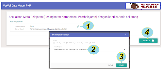 Cara Verval Data mapel PKP 2019