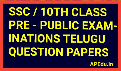 PRE - FINAL EXAMINATIONS - 2019 - 2020 First Language - TELUGU - Paper - II 