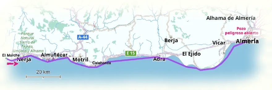 Map with the route