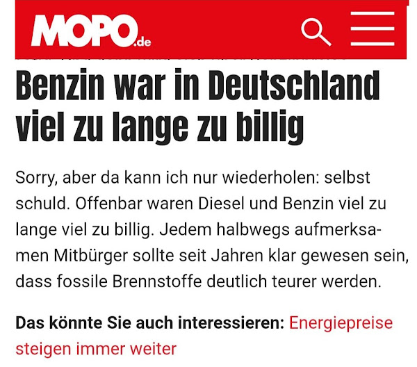 Benzin zu billig Morgenpost