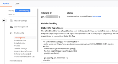 get google analytics tracking id for blogger