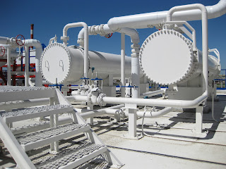 shell and tube heat exchangers in industrial plant