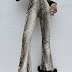 Loose Serpentine Bellbottoms Fur Full Length Women's Casual Pants