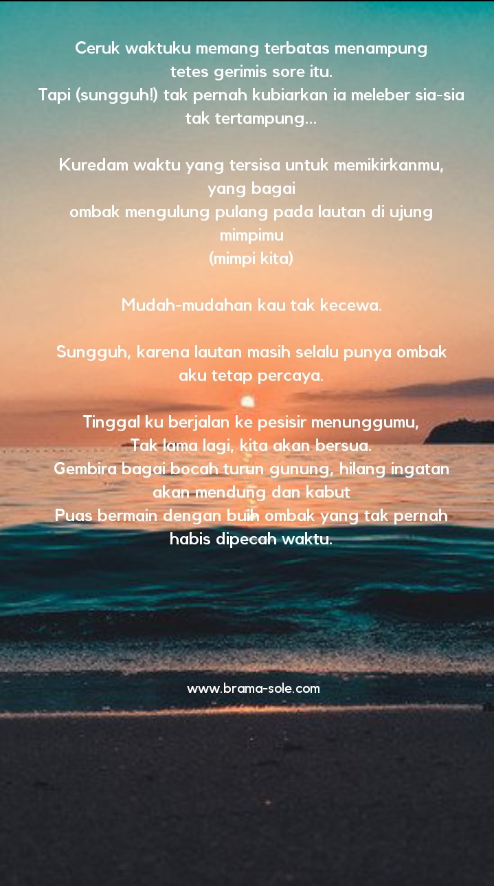 Menunggumu Di Pesisir Pantai, Puisi Oleh : Nia Nurdiansyah.