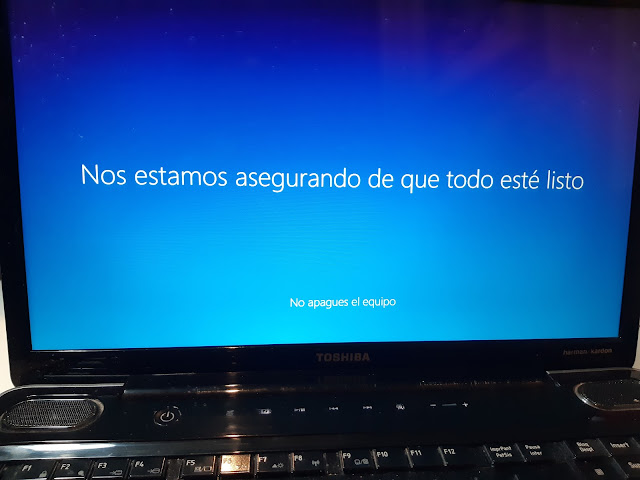 Pantalla de configuración de Windows 10