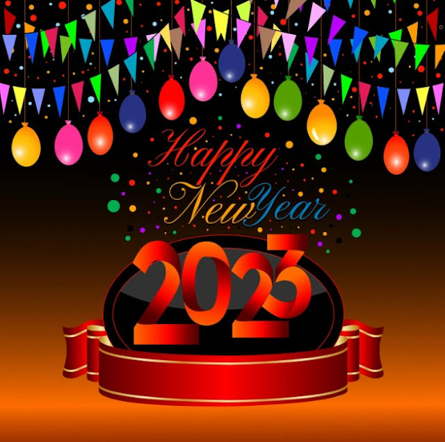 Happy New Year 2023 Images Wallpaper Ballons Decorations