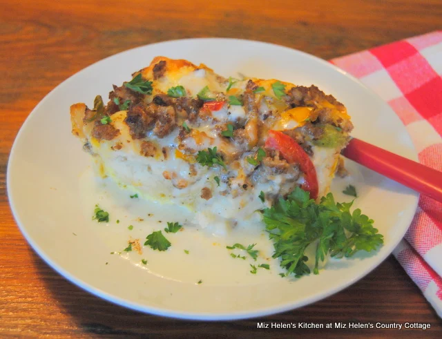 Sausage and Biscuits Breakfast Casserole With Pepper Gravy at Miz Helen's Country Cottage