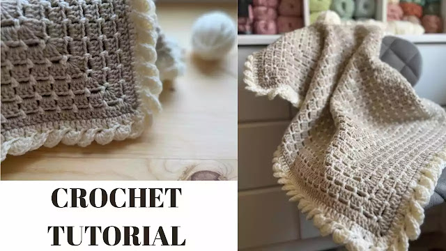 Hermoso tutorial paso a paso de mantita de bebé en puntos básicos a crochet
