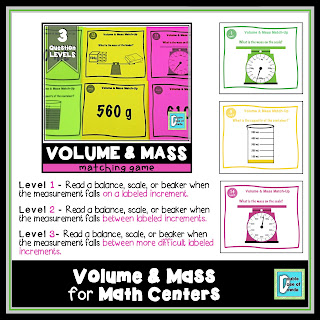 How to Teach Metric Measurement for Third Grade - Volume Mass for Math Centers Matching Game