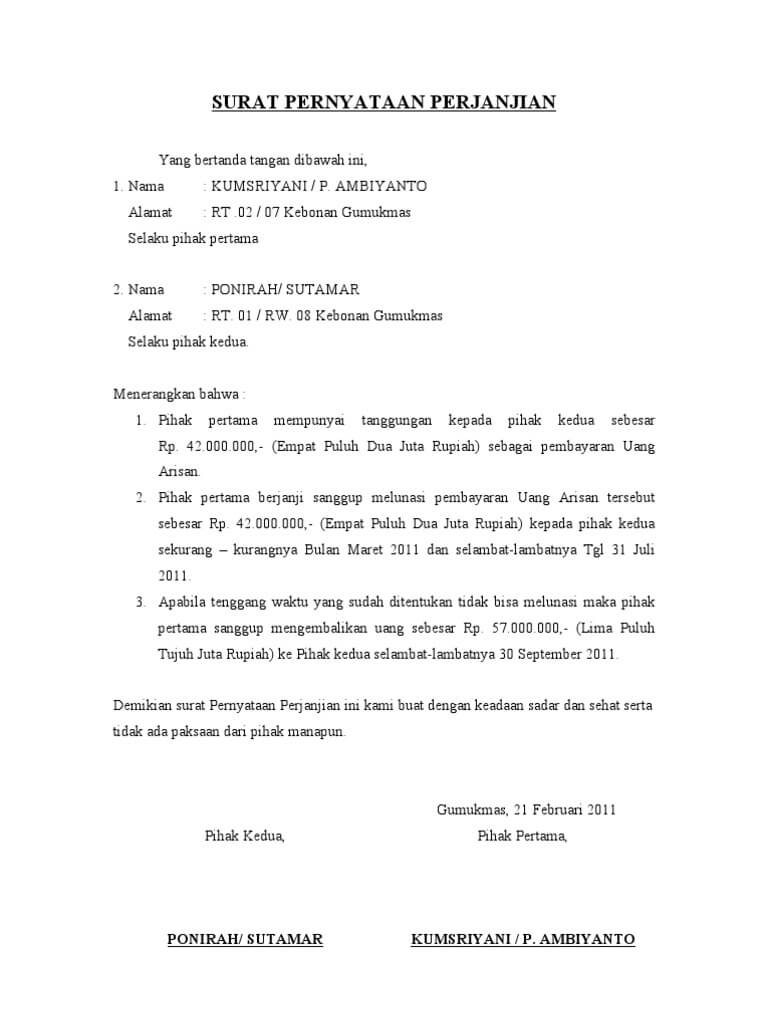 8+ Contoh Surat Pernyataan Diri, Kesalahan, Sekolah ...