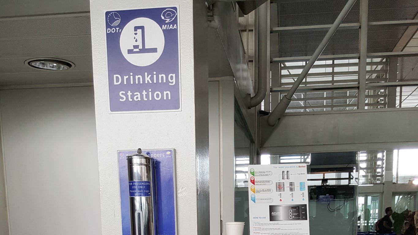 drinking water dispenser at NAIA 2