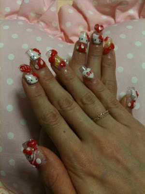 hello kitty nails. hello kitty nails.