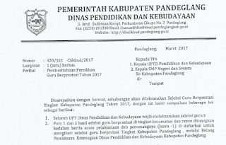 SURAT PEMBERITAHUAN PEMILIHAN GURU PRESTASI TAHUN 2017