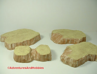 Desert terrain pieces for miniature war games - group 1.