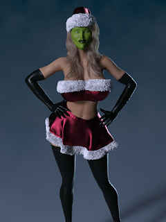 Shemask jane on eve of christmas decided to have fun with powers of mask hence decided to wear a slutry santa outfit and visit his ex husband with some dark intension