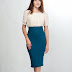 Teal High Waisted Pencil Skirt by Many Belles Down
