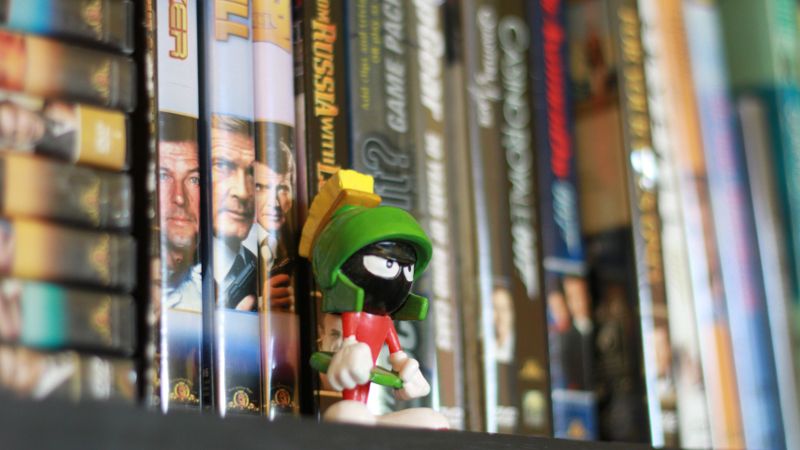 Old DvDs and figurine