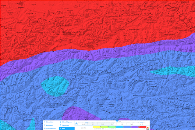 Stürmischer Wind auf den Bergen. Im Norden noch intensiver als im Süden...