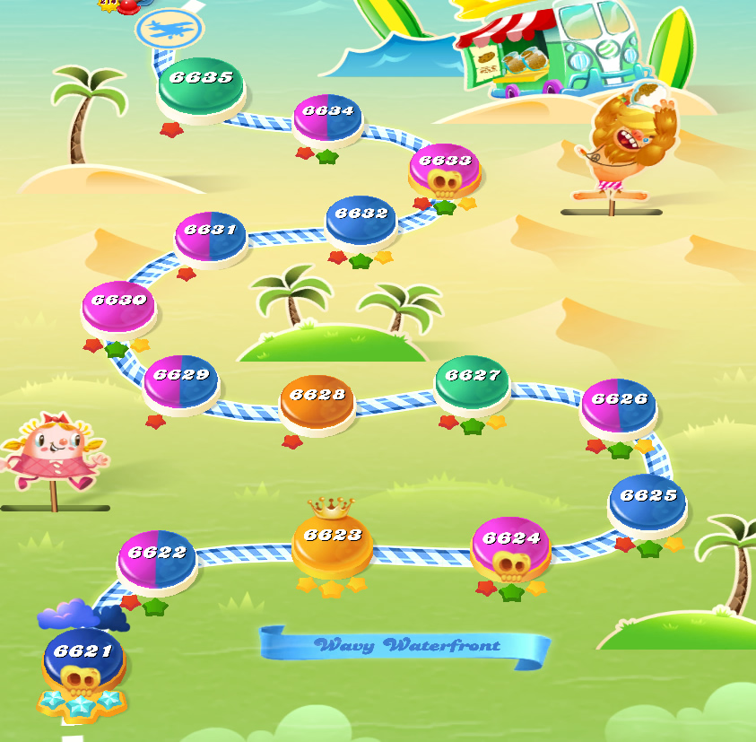 Candy Crush Saga level 6621-6635