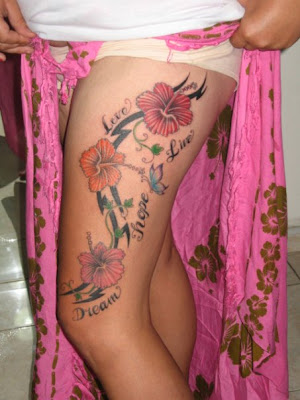 sexy hibiscus flower tattoo