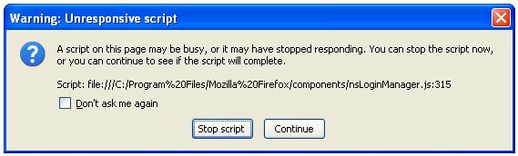Free: Mengatasi Unresponsive script Pada Mozilla Firefox